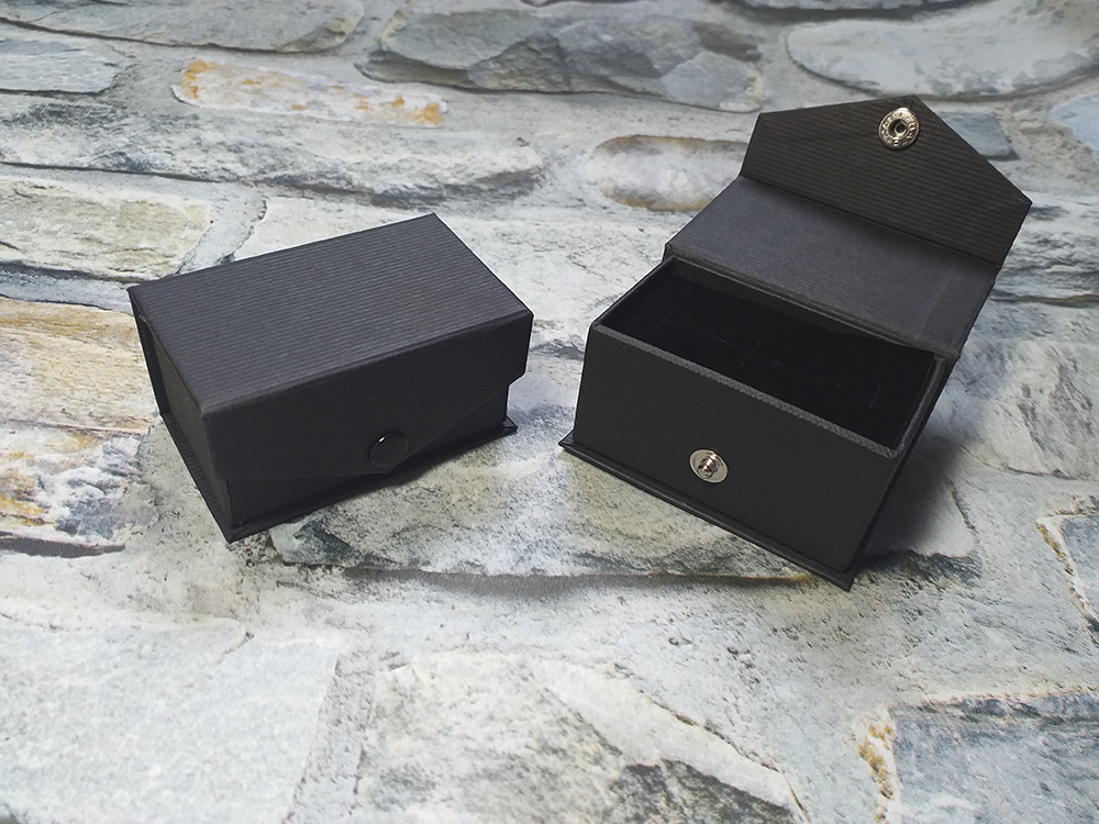 Black Press Stud Cufflink/Tie Slide Box - Medium - Craftimetals Ltd
